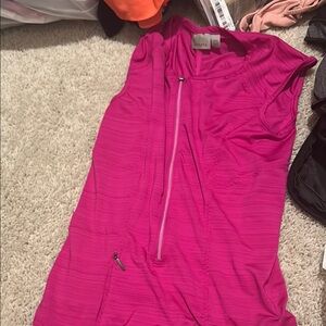 Athleta pink sleeveless zip up top